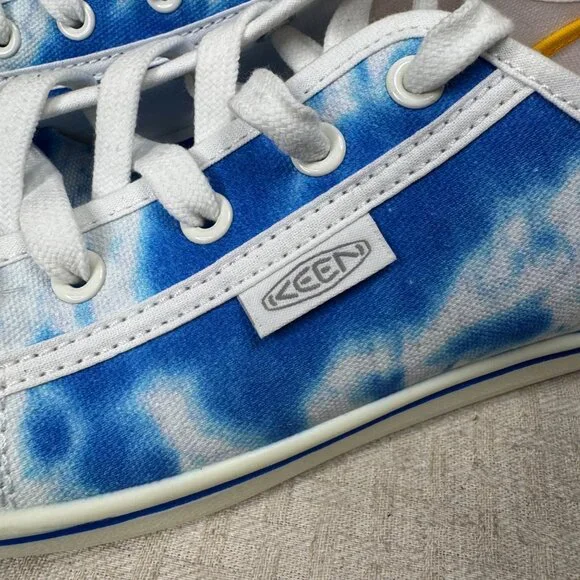 KEEN Womens Size 8.5 Blue & White Elsa Lite Tie-Dye Canvas Tennis Sneakers - Picture 4 of 7